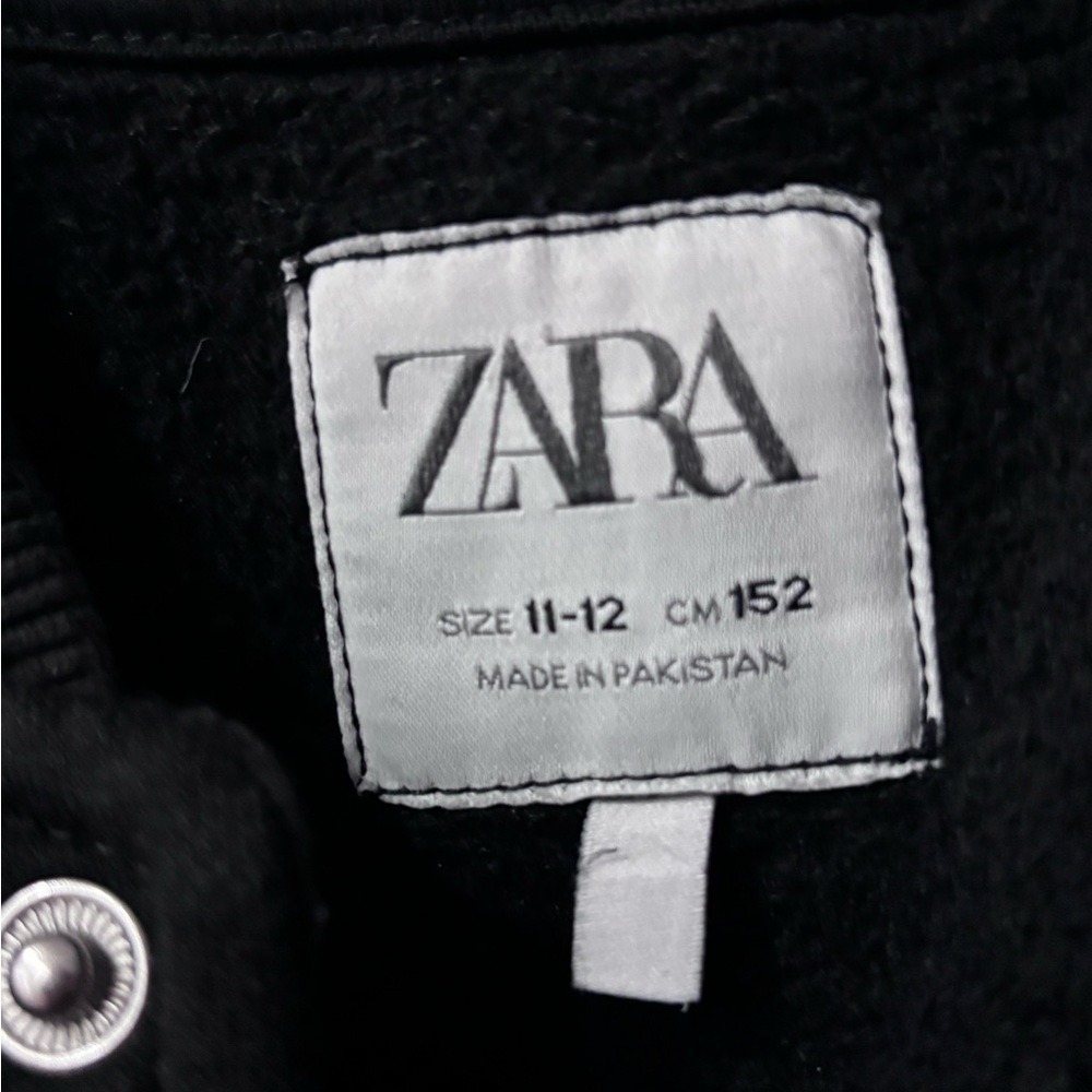 Zara Black Jacket with White Text - Picture 2 of 3